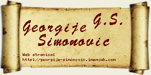Georgije Simonović vizit kartica